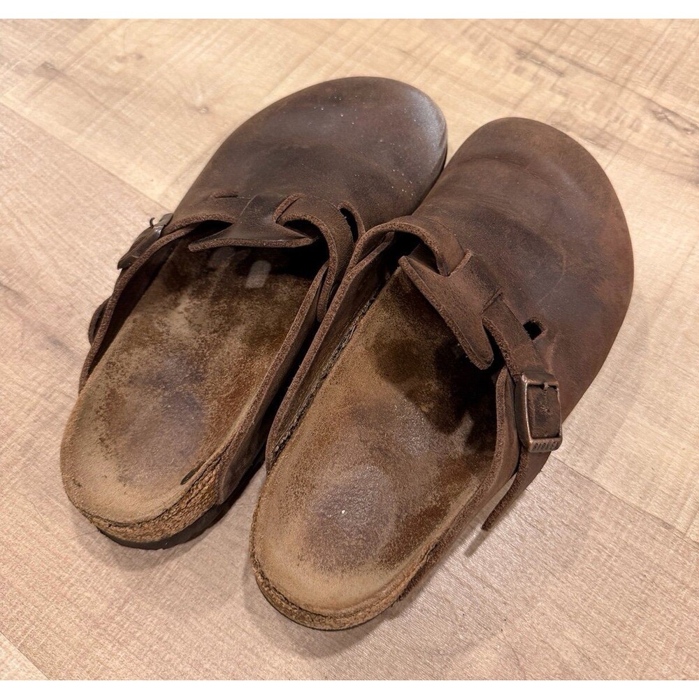Birkenstock Boston Havana Oiled Leather Soft Footbed Clog
